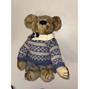 Boyds Bear Tyler Summerfield Plush Blue Sweater Tie 1996 12” Stuffed Teddy